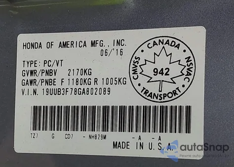 2016 Acura Tlx V6 Advance from USA, damaged, VIN 19UUB3F78GA802089